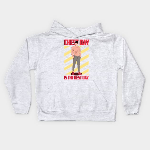 Chest Day Is The Best Day. Kids Hoodie by Artthree Studio